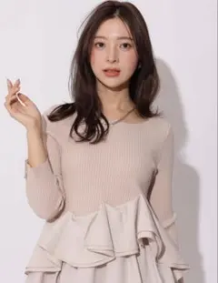 Apuweiser-riche 裾ひらりんリブニット