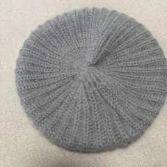グレー ニット ベレー帽 フリーサイズ