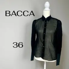 BACCA ブラックシースルーシャツ 【36】コットン100%のサムネイル