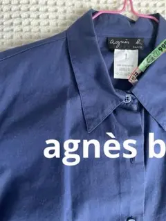 アニエス・ベー　 ネイビーシャツ サイズ1 レディース　長袖ブラウス　S