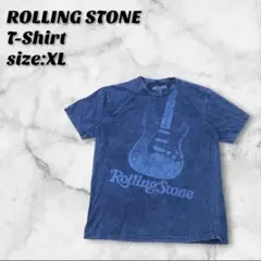 アメリカ ローリングストーン誌 ギタープリントTシャツ XL ネイビー ロック