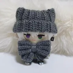 ぬい服 にじぱぺっと 10cm 帽子＆リボン グレーラメ