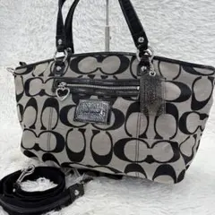 COACH ポピー シグネチャー トートバッグ ショルダーバック 2way