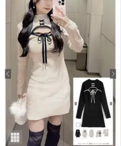 GRL リボンワンピース ru1355