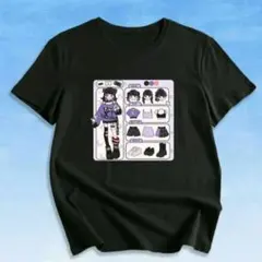 【値下げ中】romwe Tシャツ 半袖　黒 サブカル アニメ キャラのサムネイル