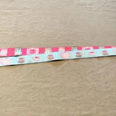 アメリカ製TEA TIME織りリボン幅23mm、ライトブルーピンク