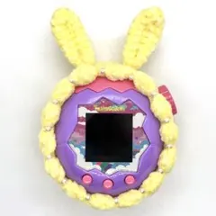 たまごっちパラダイス★パール付★カバー ケース うさぎ 黄 かぎ針編み たまパラ