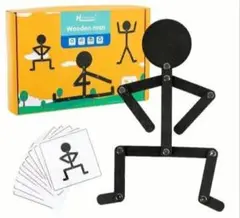 モンテッソーリ 木製 おもちゃ 知育玩具 棒人間 マッチングパズル 絵合わせ