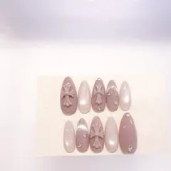 現品　ネイルチップ　マグネット　クロムネイル　ロング