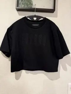 CRONOS 黒 M ショート丈 Tシャツ