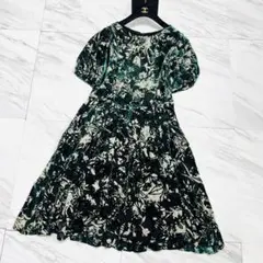 極美品 Lサイズ ダーマコレクション ロングワンピース 花柄 薔薇 11AR