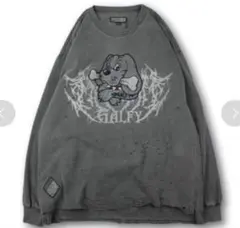 地雷　サブカル　GALFY ダメージ加工 グレー　ツギハギゾンビトレーナー中型犬 地雷 サブカル GALFY ダメージ加工 グレー ツギハギゾンビトレーナー