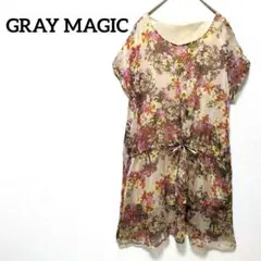 グレイマジック GRAY MAGIC 半袖ワンピース 花柄 Мサイズのサムネイル