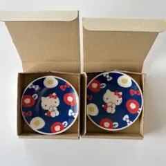 新品　サンリオ　ハローキティ　キティ　豆皿　2枚セット　ツバキ　ブルー　送料込みのサムネイル