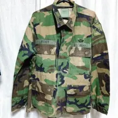 米軍 実物「第 75師団パッチ」ウッドランド迷彩 ジャケットM