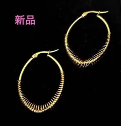 新品おしゃれなフープピアス　ステンレス日常使いに