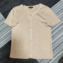 美品✨️トッカ 半袖カーディガン 手洗い可 ベージュ絹100% XS