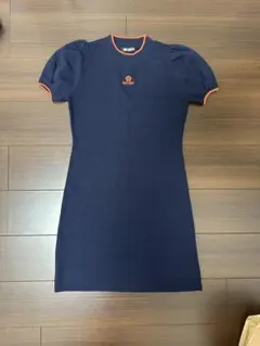 MARY QUANT ネイビー 半袖ニットミニワンピース