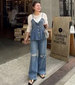 proseverse 【MOMO】ダメージストレッチデニム　M ブルーのサムネイル