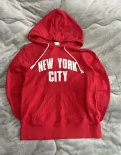 Champion チャンピオン プリント スウェットパーカー レッド Mサイズ