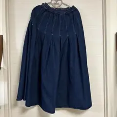 値下げ MACHATTデニムブルー フレアスカートのサムネイル