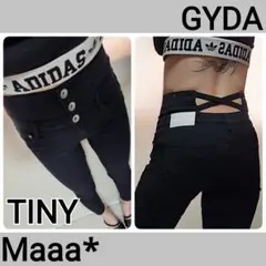GYDA 　TINY　ハイウエストウエストクロススキニーデニムパンツ