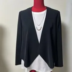 iCBノーカラージャケット 黒 長袖