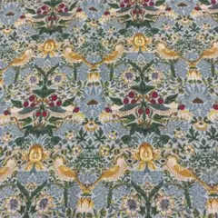 V&Aウィリアムモリスシーチングいちご泥棒 ナチュラルブルー　108×1m