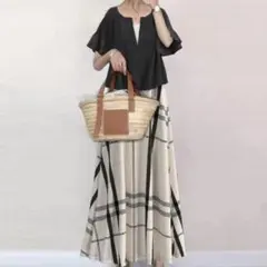 セットアップ ワンピース ベージュ S チェックワンピース セット クロップド丈