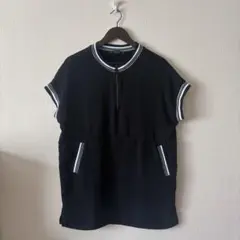 ZARA BASIC ノースリーブワンピース ジャージ素材 黒 L 半袖