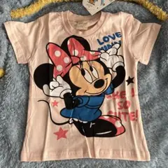 新品100cmミニーマウス キッズ子供ベビー半袖Tシャツ ピンク