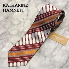 新品✨KATHARINE HAMNET LONDON シルクネクタイ　刺繍　光沢