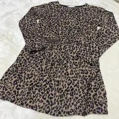 【美品】ヒョウ柄 長袖ワンピース