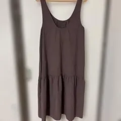 パープル　ノースリーブ ロングワンピース