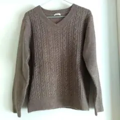 Honeys CINEMA CLUB ブラウンベージュ Vネックセーター M