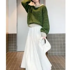 クラシカルエルフ バイカラーオーバーサイズニット グリーン Lサイズ