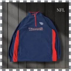 1438/NFLテネシー•タイタンズ チーム刺繍ロゴ フリースハーフジップ L