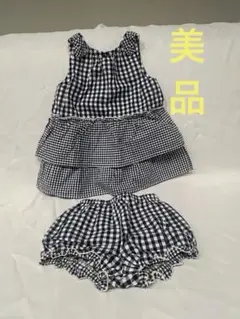 美品♪♪コムサイズムギンガムチェック ドレスとショートパンツセット　80