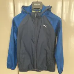 PUMA フード付きウィンドブレーカー 140 ネイビー/ブルー