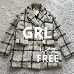 GRL チェック柄ラメツイードテーラードジャケット