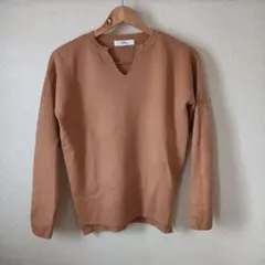 【アンティローザ】オレンジ くすみ セーター フリーサイズ
