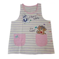 スージーズー エプロン M～Lサイズ 袖なし 保育士 ボーダー キャラクター