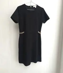 MICHAEL KORS チェーン装飾 半袖ワンピース ブラック M