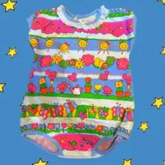 USA vintage カラフル総柄ロンパースのサムネイル