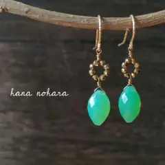 クリソプレーズ.14kgfフックピアスagete.nojess.AHKAH