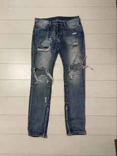 mnml ダメージ加工デニムパンツsize29 drip drillファッション - メルカリ