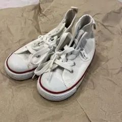 コンバース ジッパー付きホワイトハイカットシューズ　16.0 か記名消し