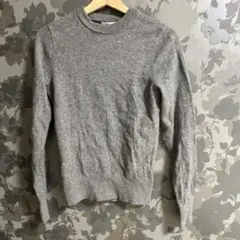 グレー 長袖 ウール混紡 セーター