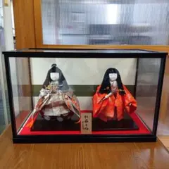 木目込み雛人形　 伝統工芸品 2体セット ガラスケース付き