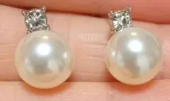 ⑦14　パール 上品　結婚式　ブライダル　大粒　シルバー　クリップ　結婚式 真珠